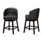 Baxton Studio Theron MidCentury Black Faux Leather Espresso Brown Finished Wood Swivel Counter Stool Set 2PC 225-2PC-12969-ZORO - alternate 9